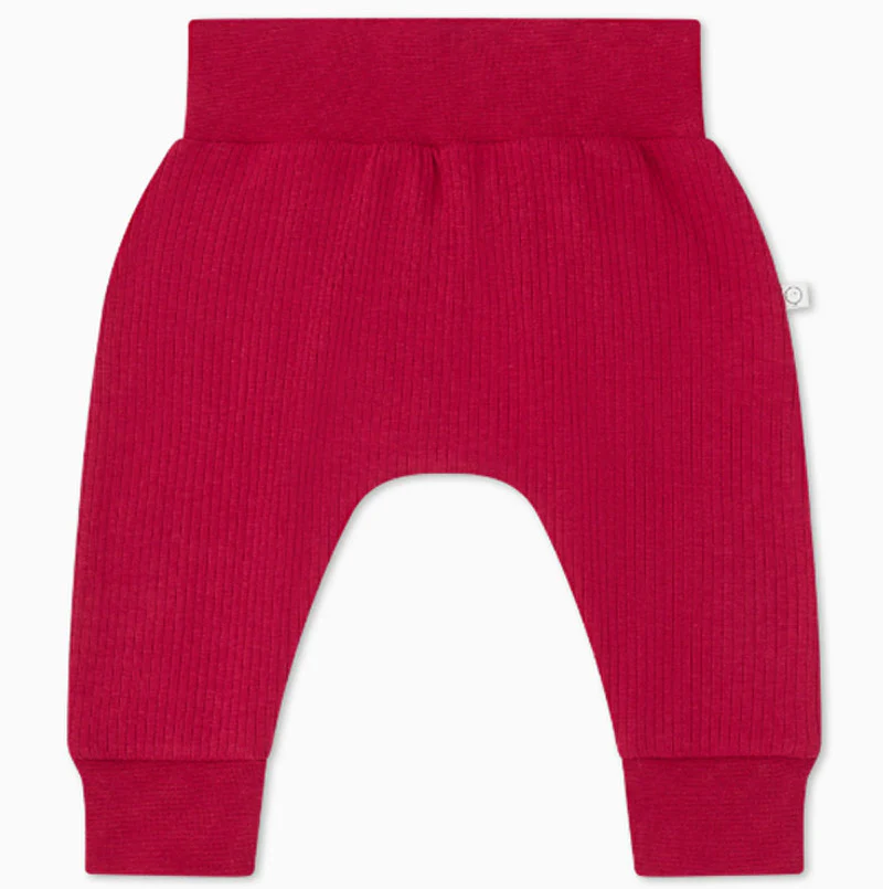 Baby Mori Christmas Santa Ribbed Joggers 0-3 months - Image 3