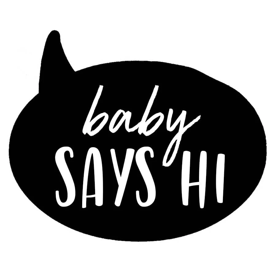 Baby Says Hi Slogan Personalise T-shirt - White - Image 3