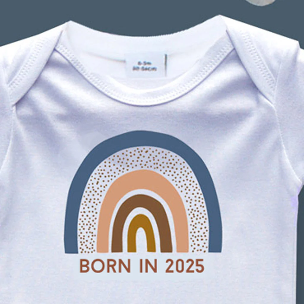 Born In 2025 Boho Rainbow Baby Sleepsuit 0-3 months - Image 2