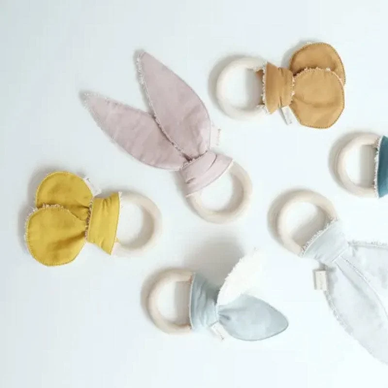 Fabelab Cat Ears Teether Ring - Blue - Image 2