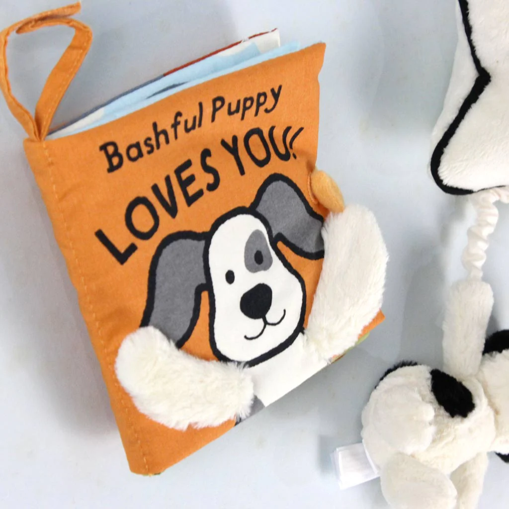 Jellycat Bashful Puppy Musical Lullaby Star & Book Set - Image 2