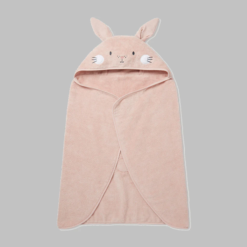 Mori Hooded Pink Bunny Baby Bath Towel - Image 2