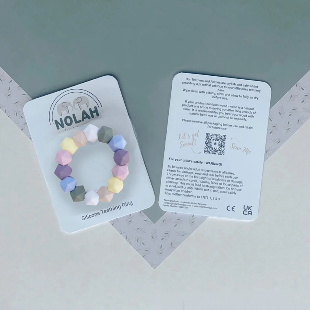 Nolah Ombre Geometric Teething Toy Pastel Rainbow - Image 2