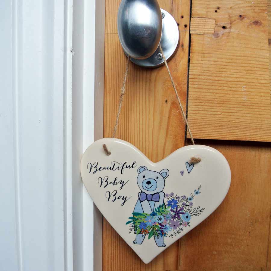 Peel and Sardine Boys Hanging Ceramic Heart - Image 2