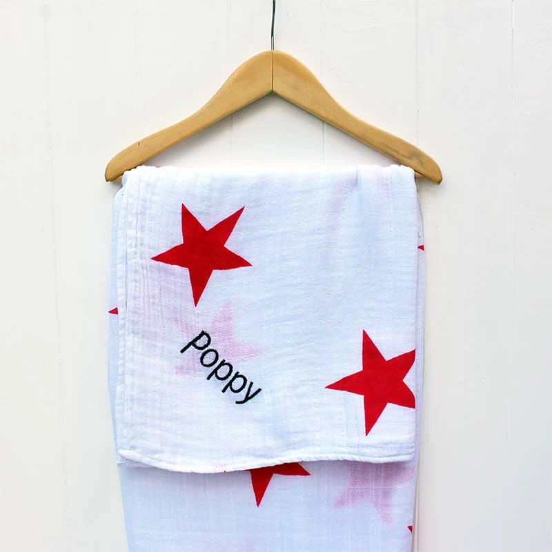 Personalised aden + anais Stars Swaddle Blanket
