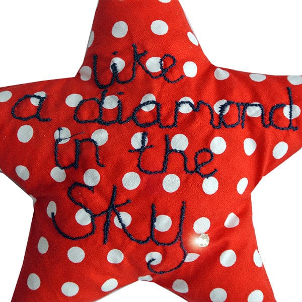 Ratty Tatt Handmade Baby Door Hanger - Red Spotty Star - Image 4