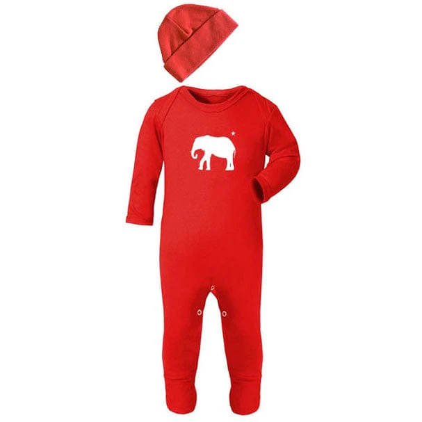 Red Elephant Unisex Baby Outfit Set