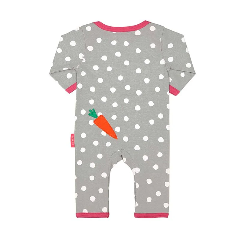 Toby Tiger Girl's Bunny Applique Spot Rompersuit - Image 2